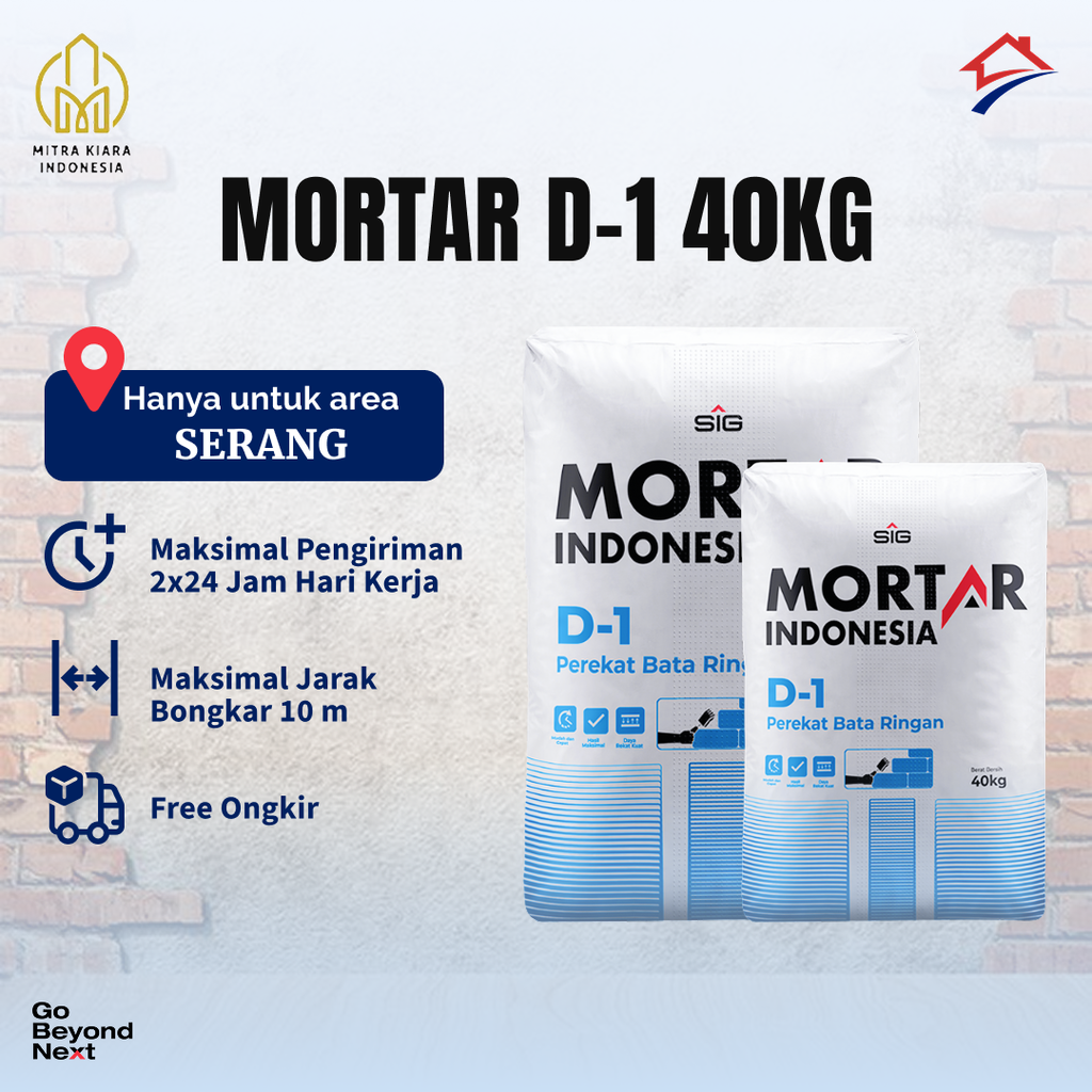 Mortar Indonesia Perekat Bata Ringan (D-1) Area DKI Jakarta