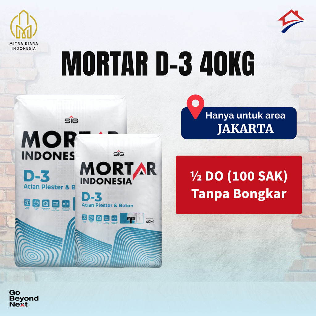 Mortar Indonesia Perekat Bata Ringan (D-1) Area DKI Jakarta