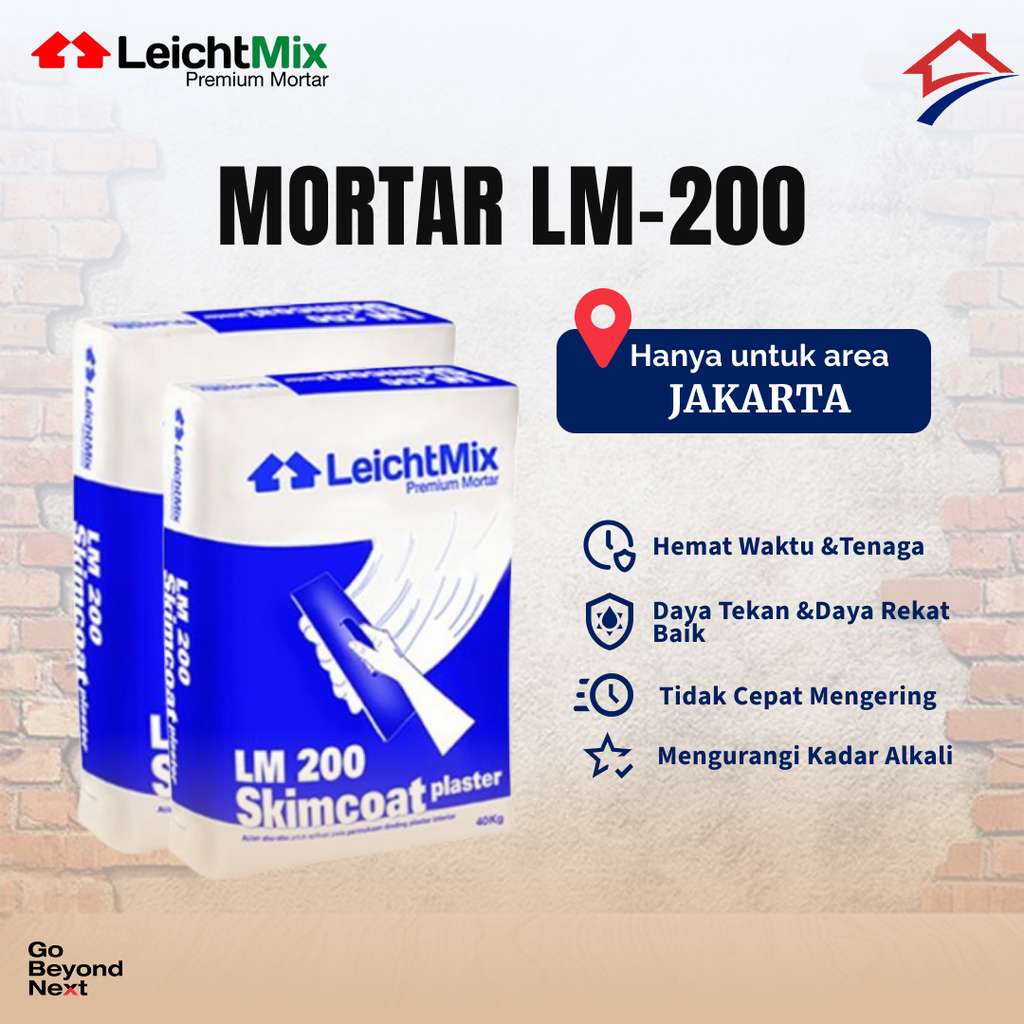 Mortar LeichtMix LM 200 Skimcoat Plaster 40kg Area Jakarta