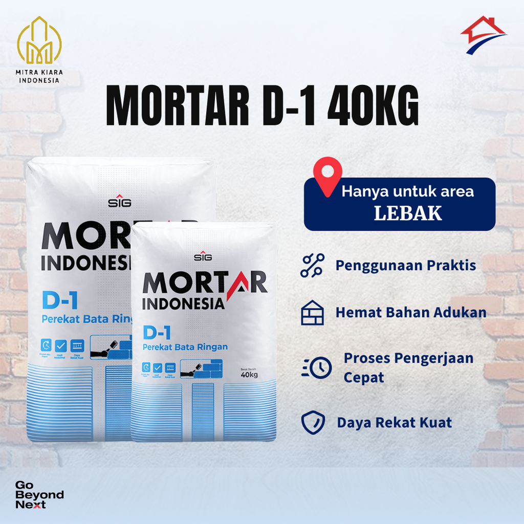 Mortar Indonesia Perekat Bata Ringan (D-1) Area DKI Jakarta