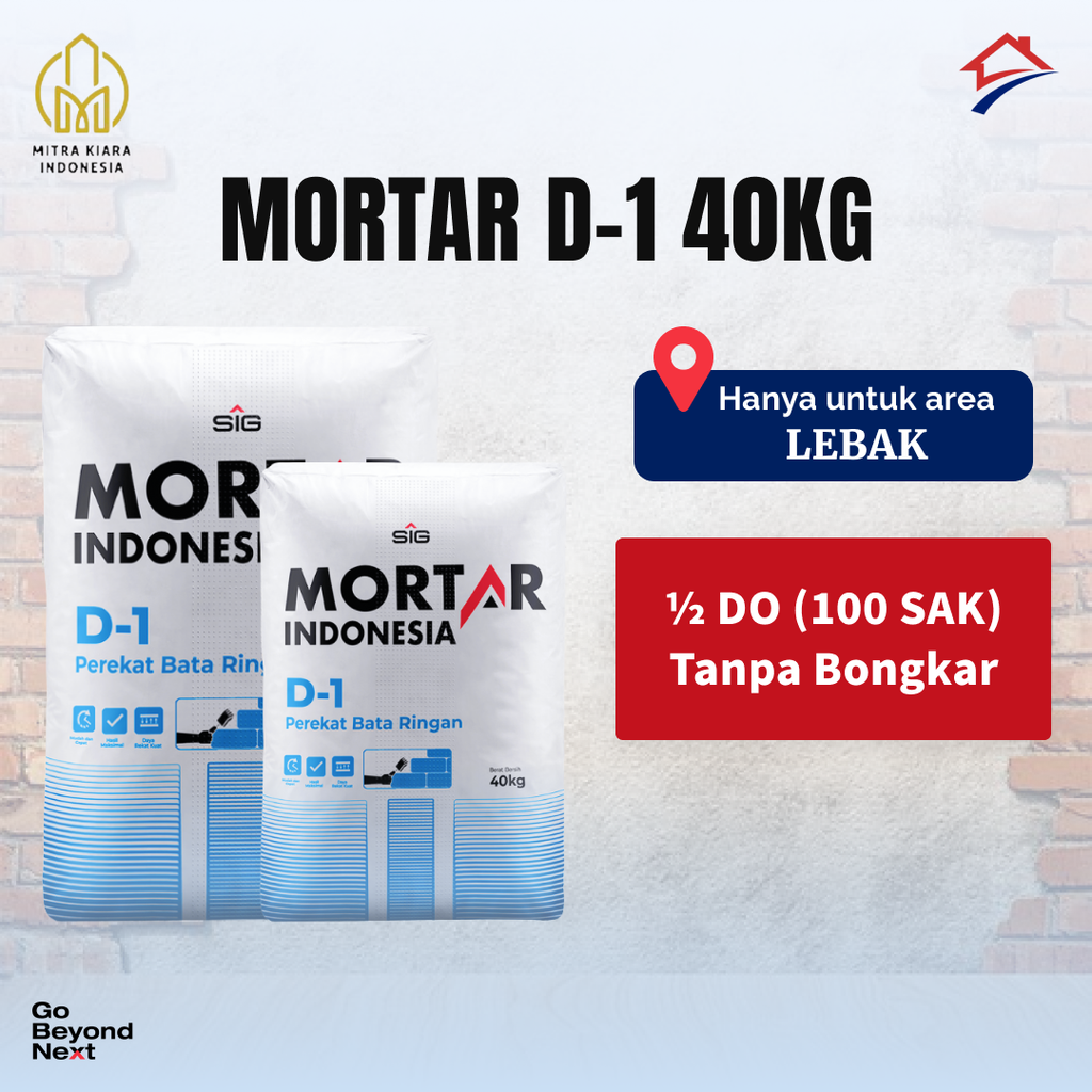 Mortar Indonesia Perekat Bata Ringan (D-1) Area DKI Jakarta