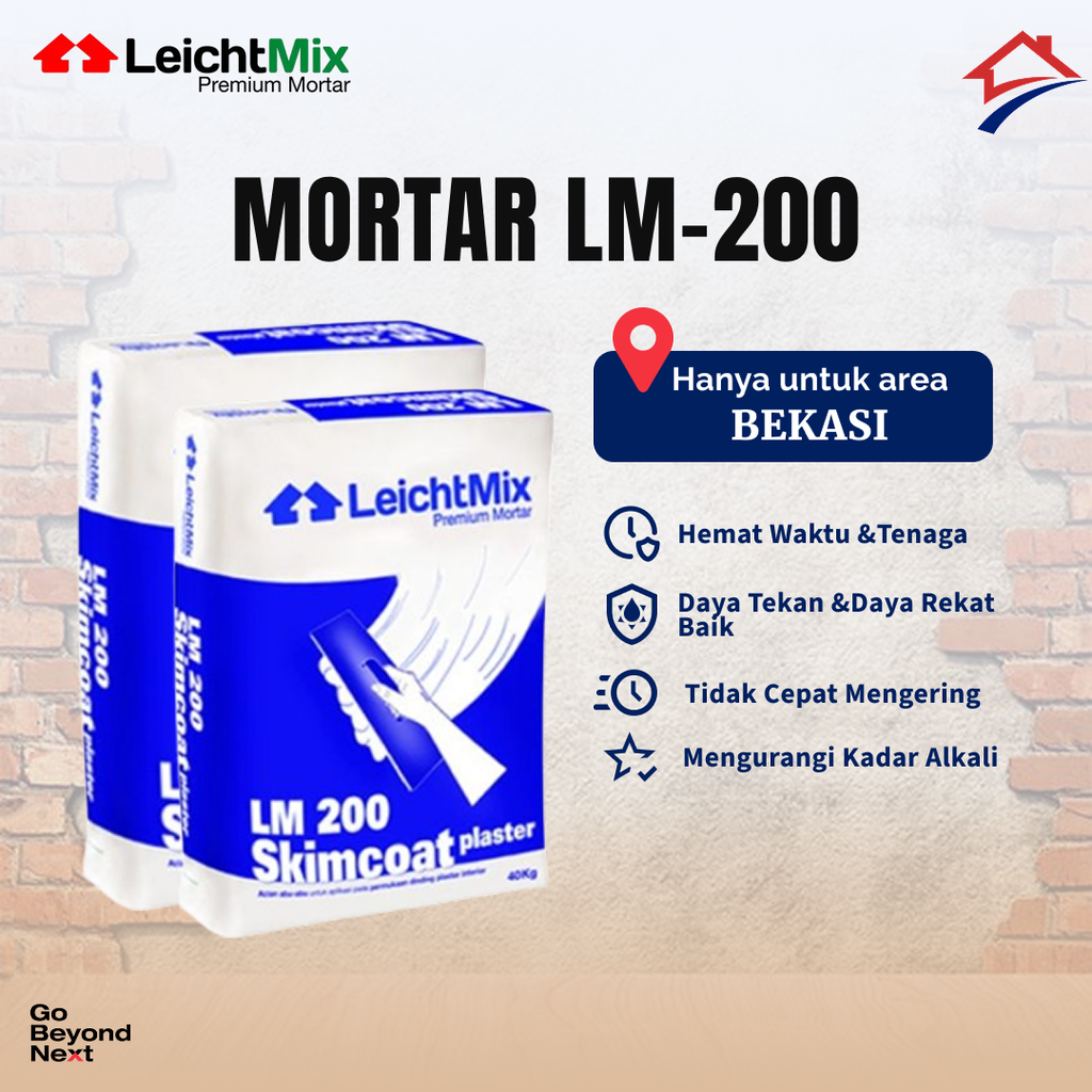 Mortar LeichtMix LM 200 Skimcoat Plaster 40kg Area Bekasi