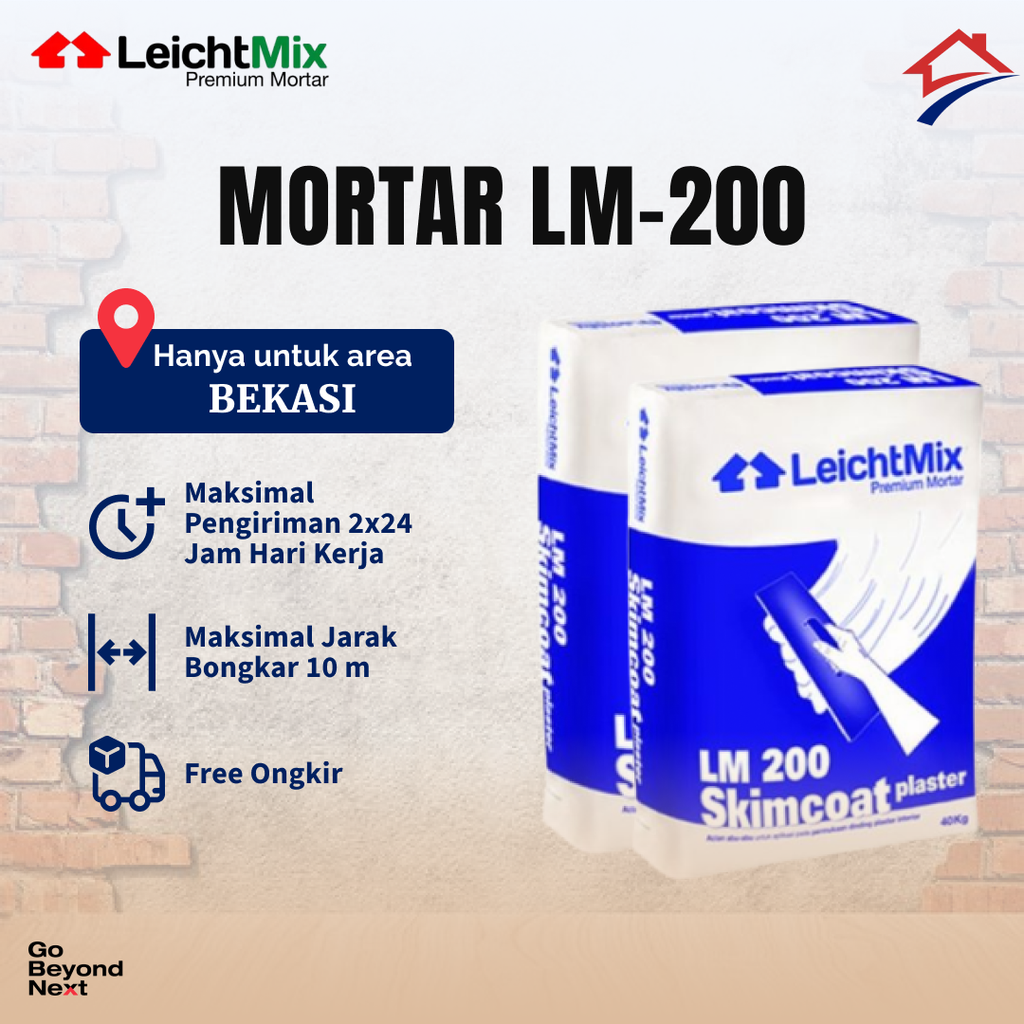 Mortar LeichtMix LM 200 Skimcoat Plaster 40kg Area Bekasi