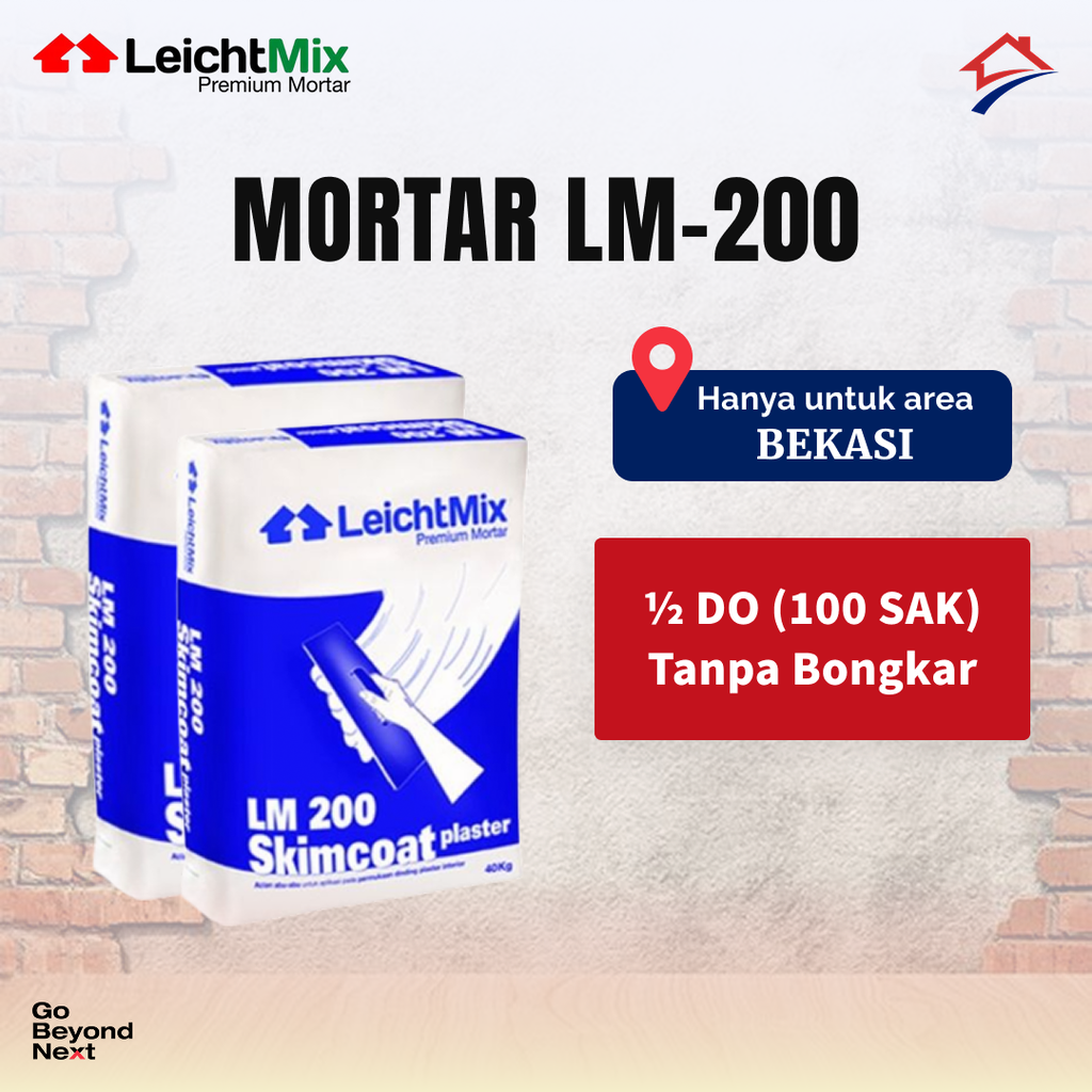 Mortar LeichtMix LM 200 Skimcoat Plaster 40kg Area Bekasi