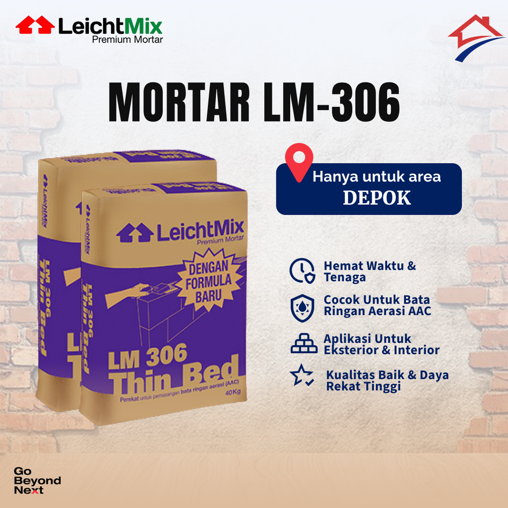 Mortar LeichtMix LM 306 Thin Bed 40kg Area Depok