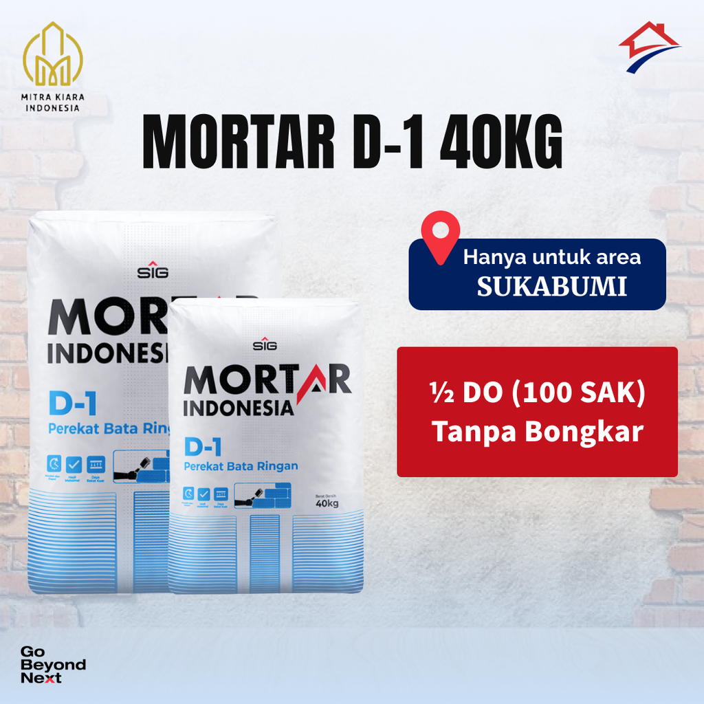 Mortar Indonesia Perekat Bata Ringan (D-1) Area Sukabumi