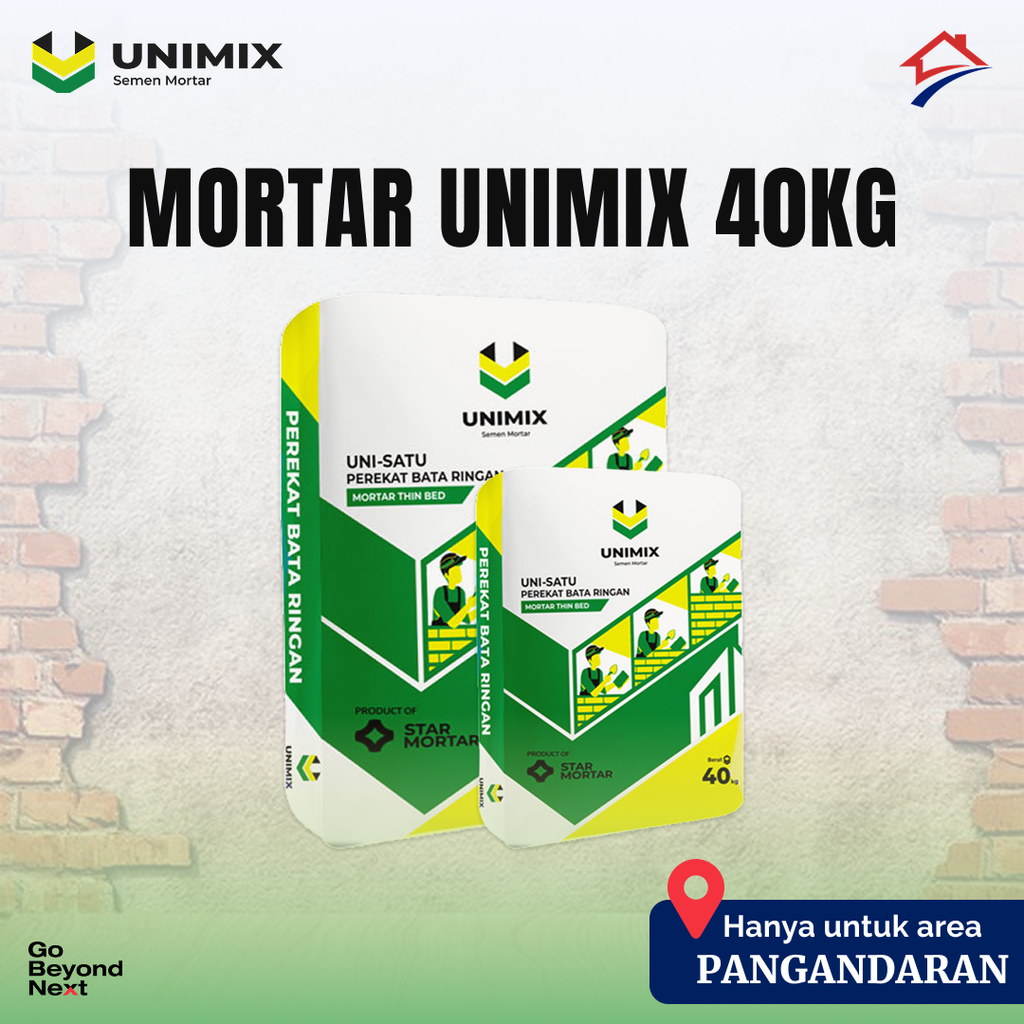 Unimix Semen Mortar Uni-Satu Perekat Bata Ringan 40kg Area Pangandaran