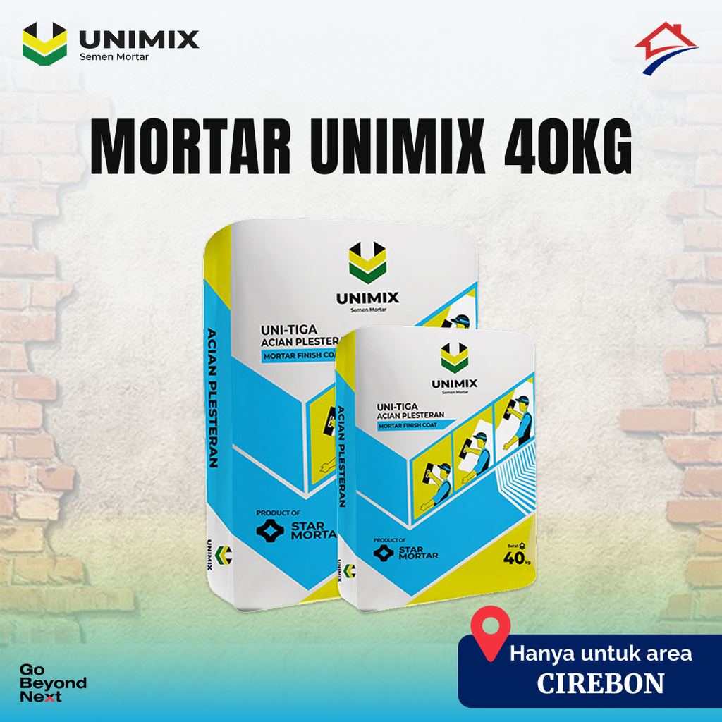 Unimix Semen Mortar Uni-Tiga Semen Mortar Acian Dinding 40kg Area Cirebon