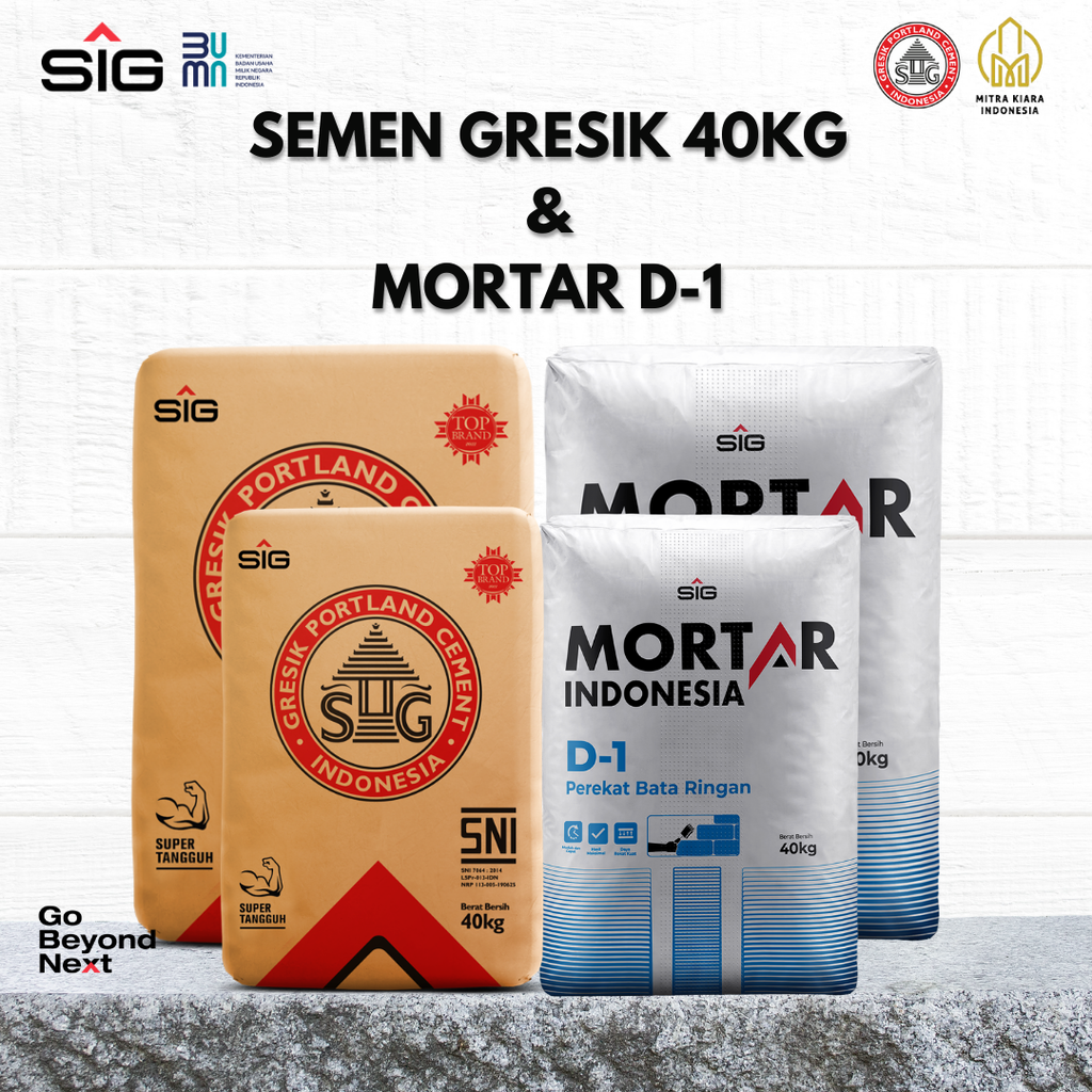 Paket Mortar D-1 Perekat Bata Ringan + Semen Gresik 40kg - Depok
